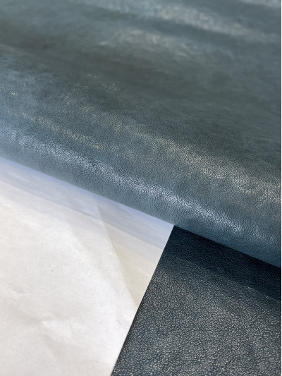 Кожа козы на дублерине для обуви, Azzurra цвет Dark Turquoise 0.8 - 0.9 мм (Италия)