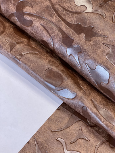 Бычья кожа для мебели, Tuscania, Brown с тиснением STL, 0.8 - 1.0 mm, Mastrotto (Италия)